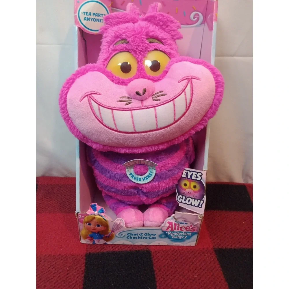NEW Disney Junior Alice's Wonderland Bakery Chat & Glow Cheshire Cat Plush NEW
